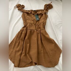 Wild Fable Mustard Yellow Off-Shoulder Dress size small NWT